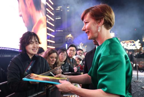 LONDON, ENGLAND – 09. MÄRZ: Sandra Hüller bei der Weltpremiere von „DER ASTRONAUT – Project Hail Mary“ im Cineworld Leicester Square am 09. März 2026 in London, England. (Foto: Tristan Fewings/Getty Images für Sony Pictures Entertainment)